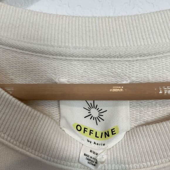 Aerie Offline Tacos & Tennis Throw-Back Fleece Crew Neck Sweatshirt Size Medium - Picture 9 of 10